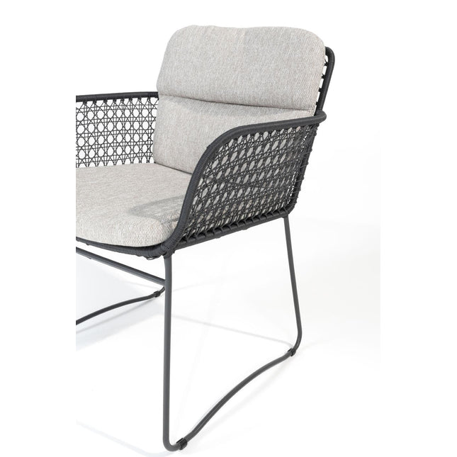 4 Seasons Outdoor Aprilla Ess Anthrazit + Montana Tisch Fass Keramik Terrazzo 240 x 103 cm