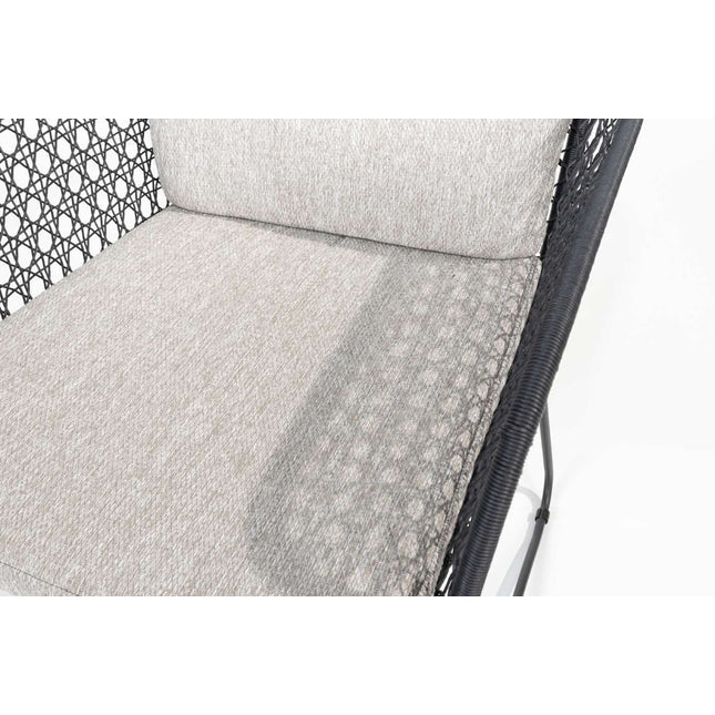 4 Seasons Outdoor Aprilla Ess Anthrazit + Taste 4SO Prado Teaktisch 130 Ø CM