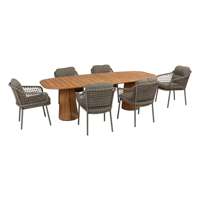 4 Seasons Outdoor Jura Dining + Taste 4SO Capri Tisch-Fass-Form-Teak 240 x 110 cm