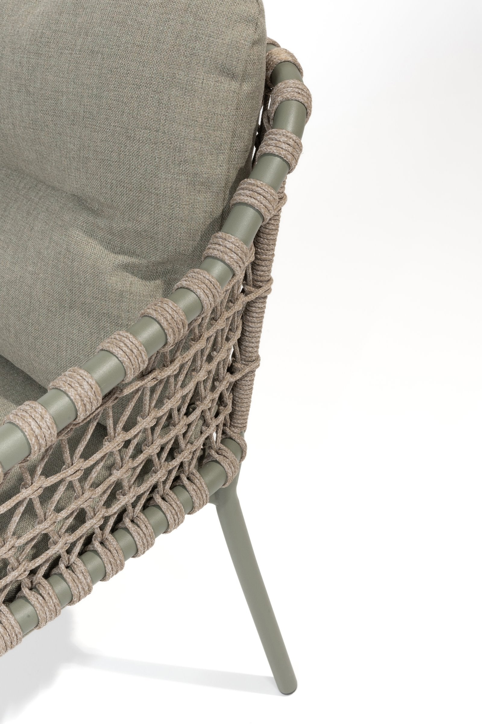 4SO Jura stacking dining chair olive with 2 cushions - SKU 214018 - Detail view