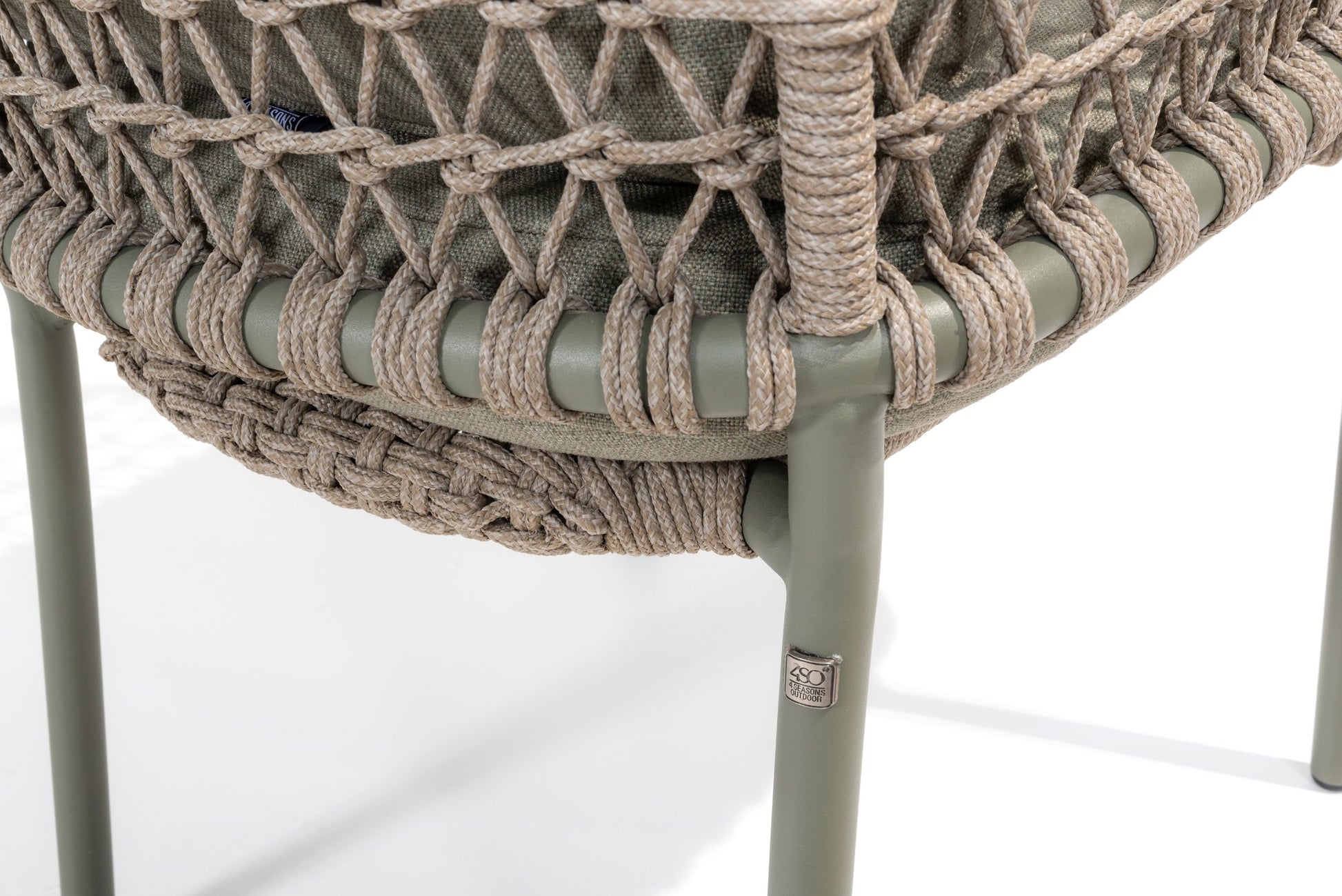 4SO Jura stacking dining chair olive with 2 cushions - SKU 214018 - Detail view