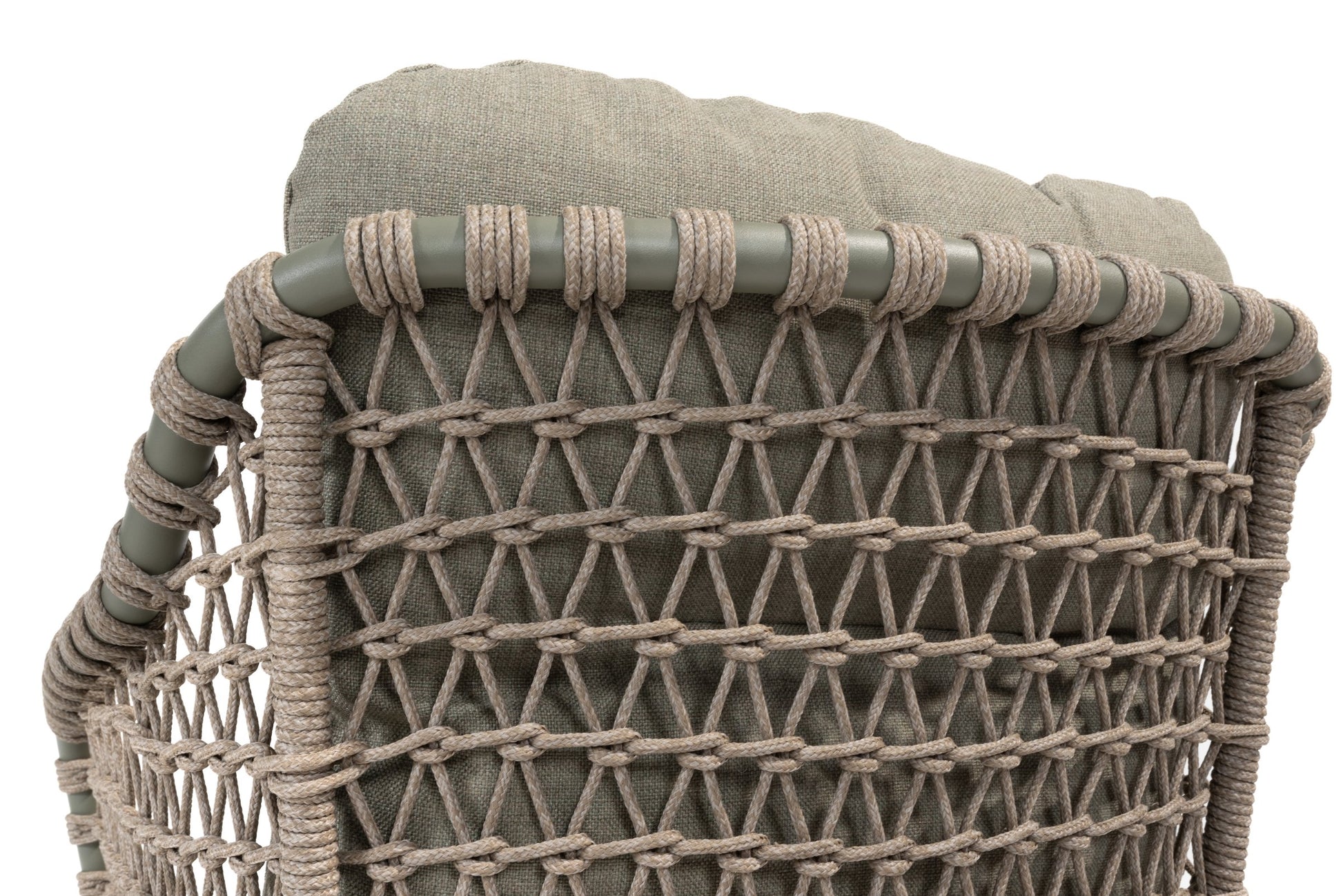 4SO Jura stacking dining chair olive with 2 cushions - SKU 214018 - Detail view