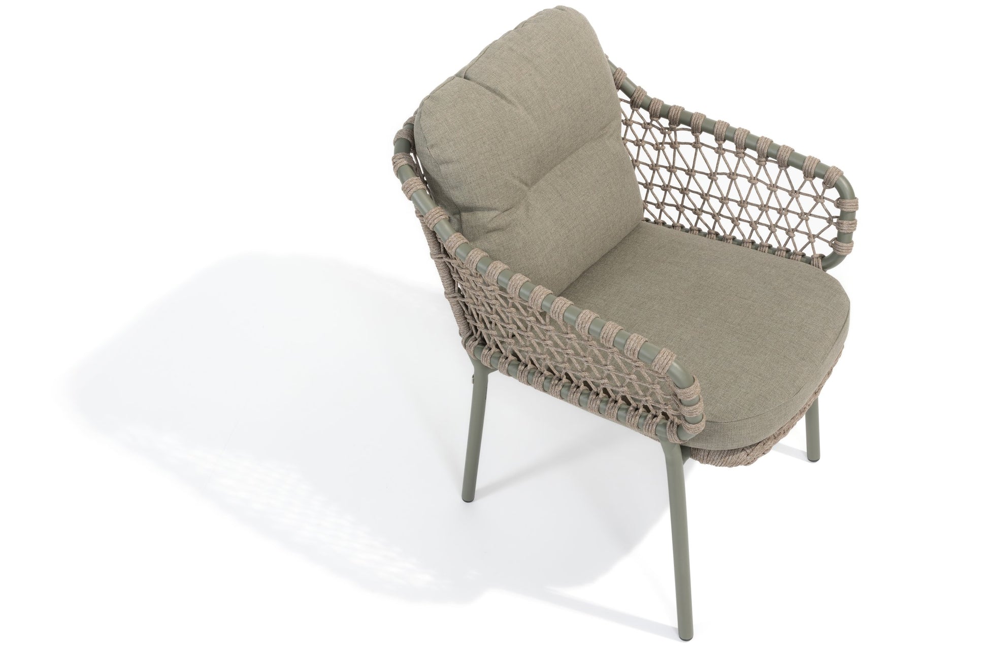 4SO Jura stacking dining chair olive with 2 cushions - SKU 214018 - Detail view