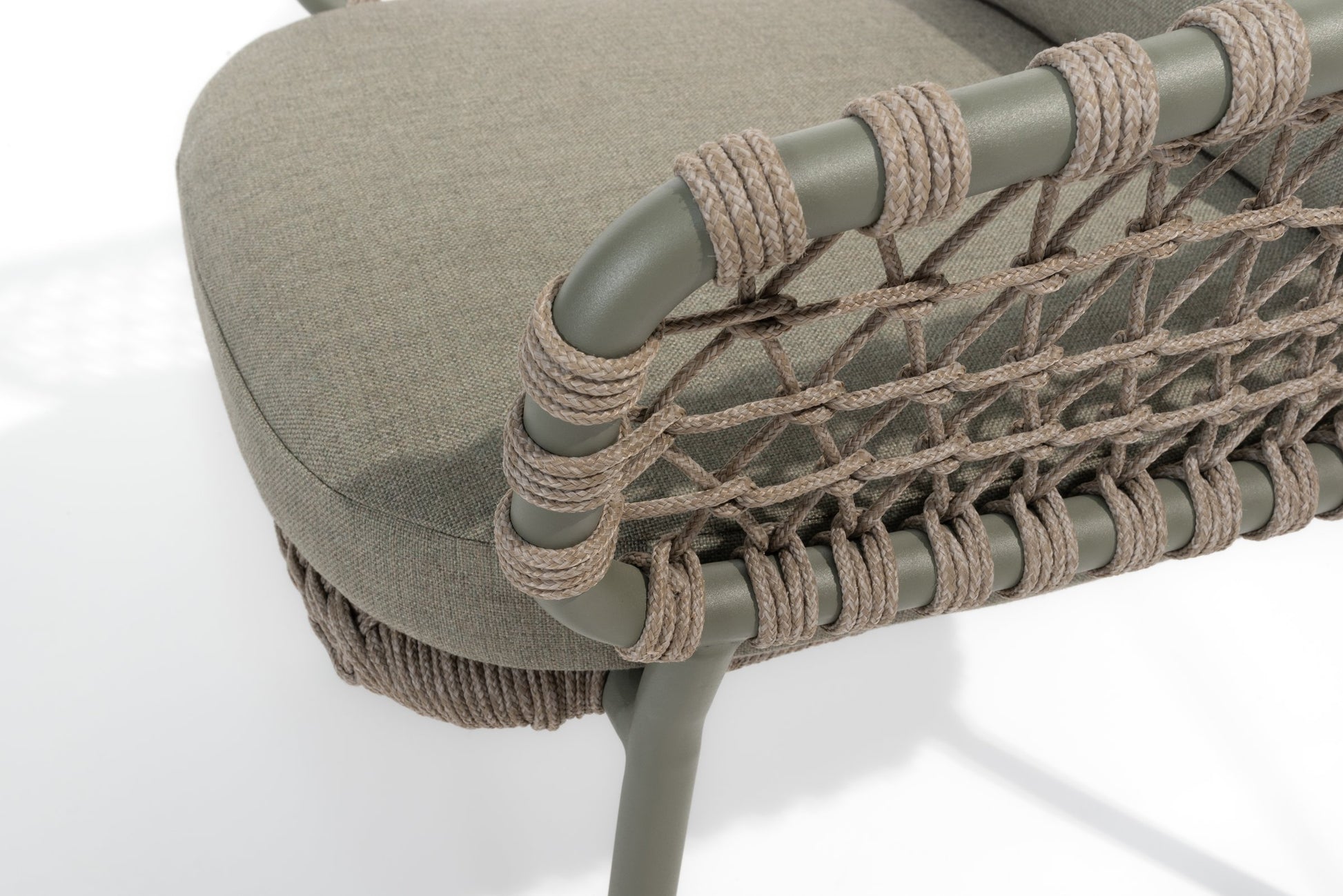4SO Jura stacking dining chair olive with 2 cushions - SKU 214018 - Detail view