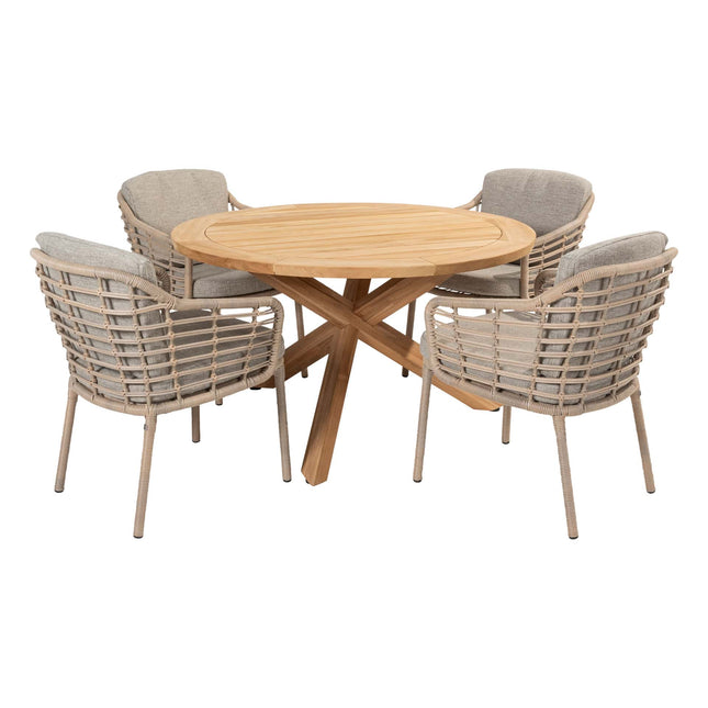 4 Seasons Outdoor Como Dining + Taste 4SO Prado Teaktisch 130 Ø CM