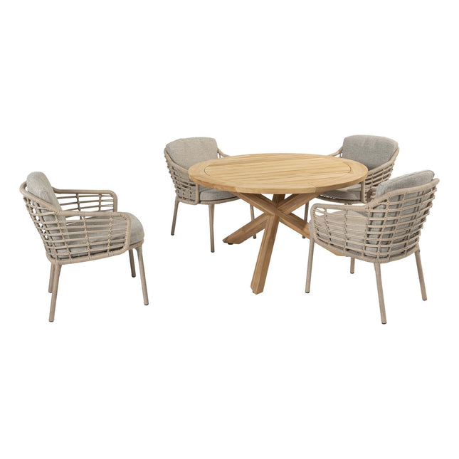 4 Seasons Outdoor Como Dining + Taste 4SO Prado Teaktisch 130 Ø CM