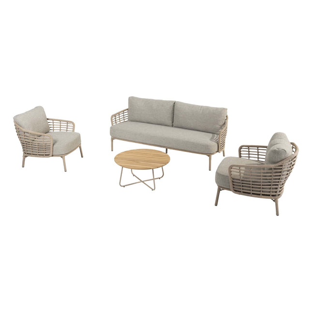 4 Seasons Outdoor Como Lounge Set Harvest + Verdi Couchtisch Latte 73 Ø CM