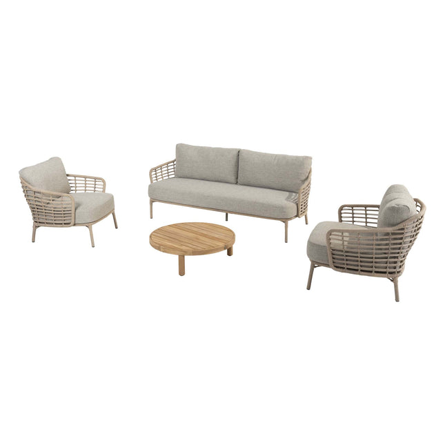 4 Seasons Outdoor Como Lounge Set Harvest + Finn Couchtisch 80 Ø cm