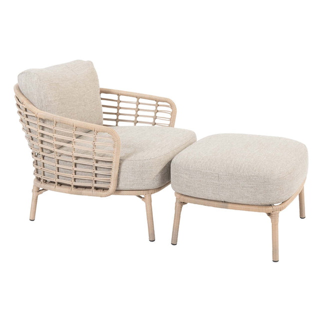 4 Seasons Outdoor Como Bistro Lounge Set Harvest + Verdi Side Table Latte 45 Ø CM