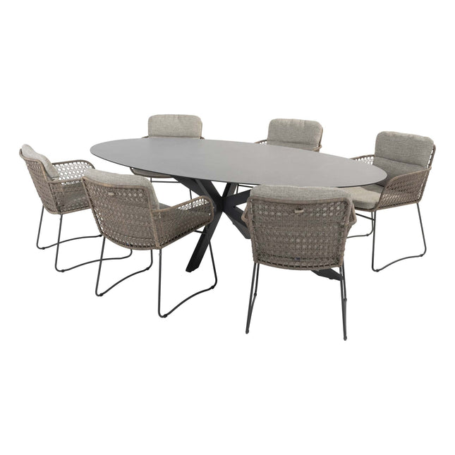 4 Seasons Outdoor Aprilla Dining Pure + Privada Tisch Oval HPL Blatt 240 cm