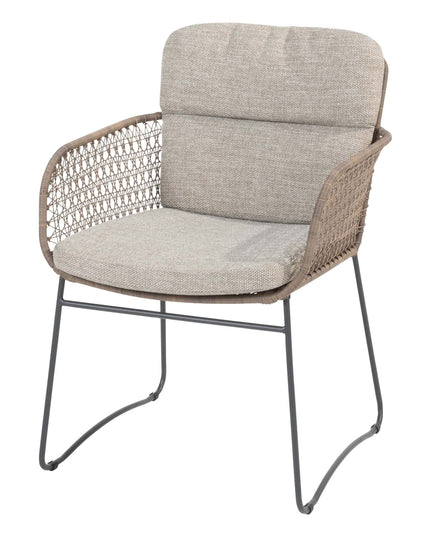 4 Seasons Outdoor Aprilla Dining Pure (6-tlg.) + Montana Tisch Fass Keramik Terrazzo 240 cm