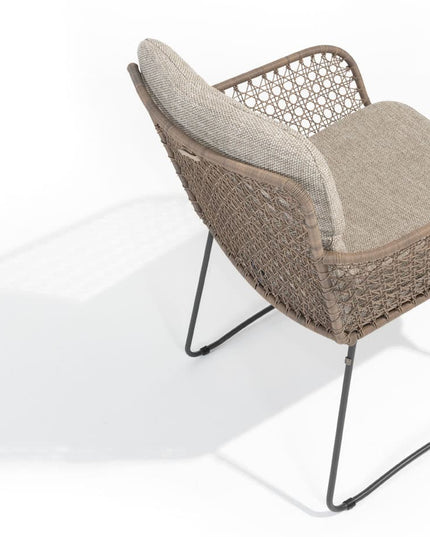 4 Seasons Outdoor Aprilla Dining Pure (6-tlg.) + Montana Tisch Fass Keramik Terrazzo 240 cm