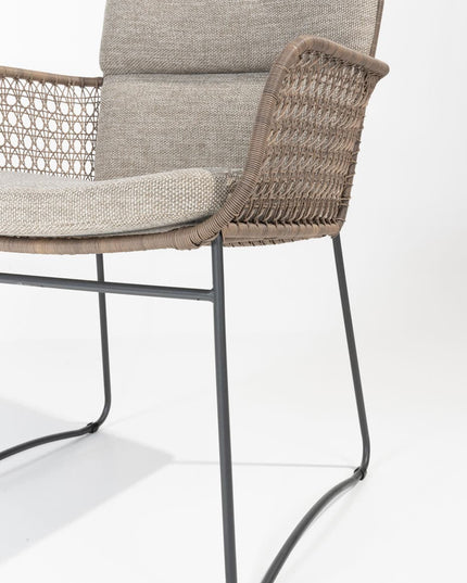 4 Seasons Outdoor Aprilla Dining Pure (6-tlg.) + Montana Tisch Fass Keramik Terrazzo 240 cm