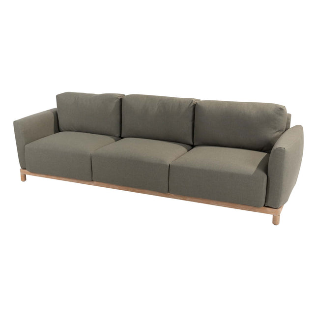 4 Seasons Outdoor Yara 3-Sitzlounge Sofa gebürstet Teaks mit 11 Kissen