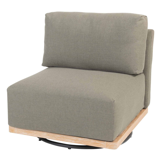 4 Seasons Outdoor Yara Lounge Turn Stuhl gebürstet Teakpolster inkl. 3 Kissen