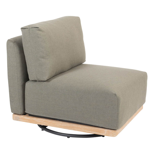 4 Seasons Outdoor Yara Lounge Turn Stuhl gebürstet Teakpolster inkl. 3 Kissen