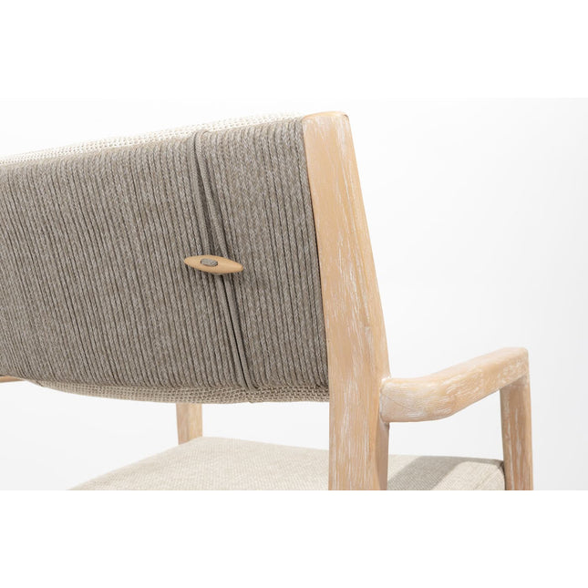 4 Seasons Outdoor Julia Stapelbares Stuhl gebürstet Teaks inkl. 2 Kissen