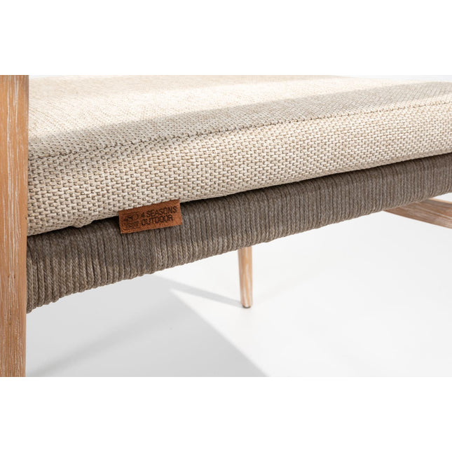 4 Seasons Outdoor Julia 3-Sitzer-Lounge-Sofa gebürstet Teaks inkl. 4 Kissen