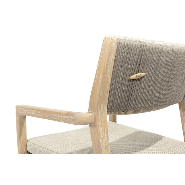 4 Seasons Outdoor Julia Stapelbares Stuhl gebürstet Teaks inkl. 2 Kissen