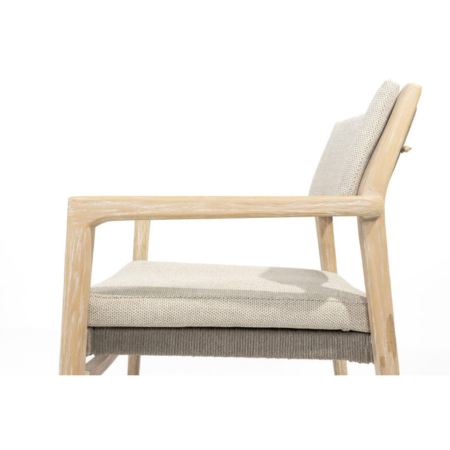 4 Seasons Outdoor Julia Stapelbares Stuhl gebürstet Teaks inkl. 2 Kissen