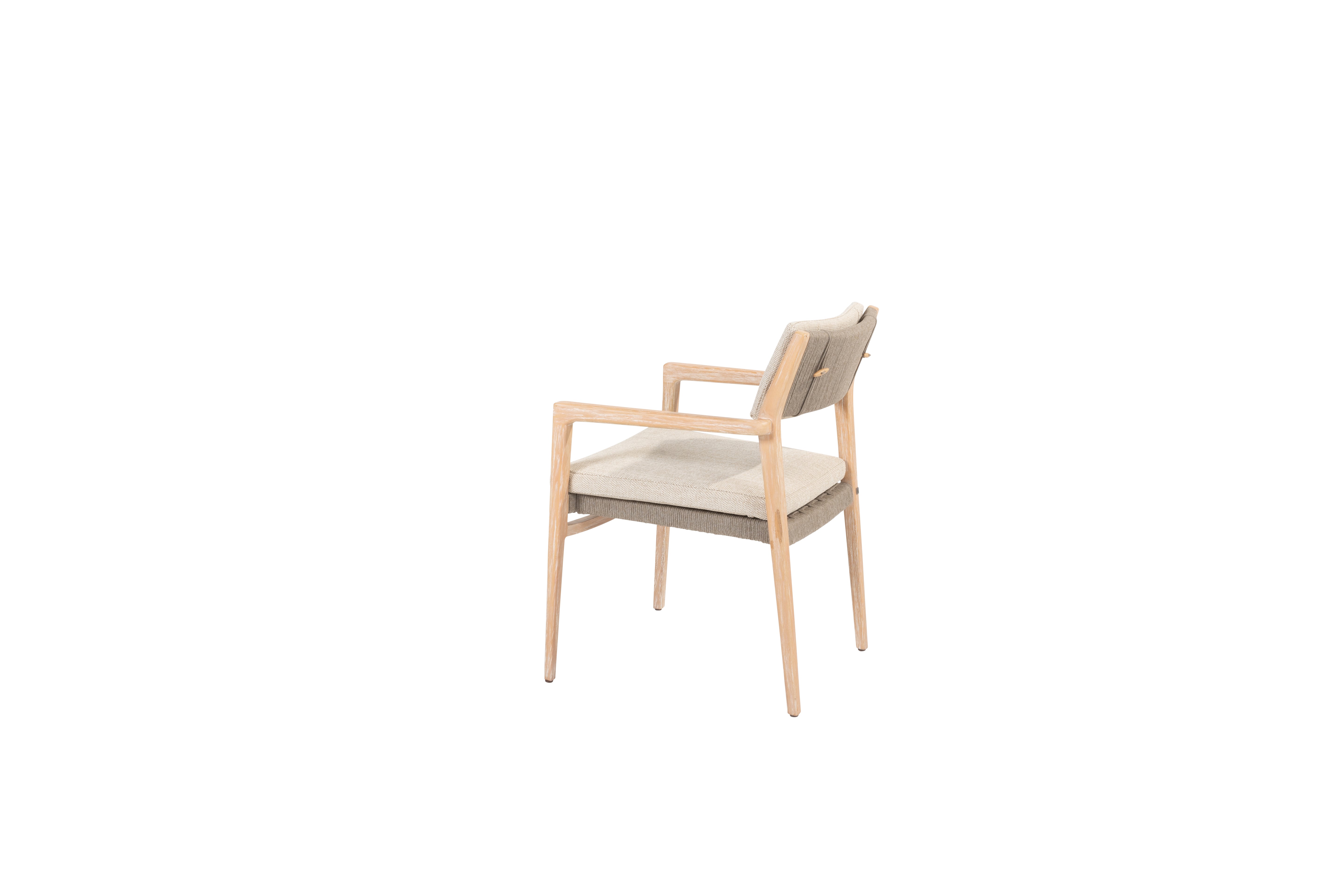 Julia stackable dining chair brushed teak with 2 cushions