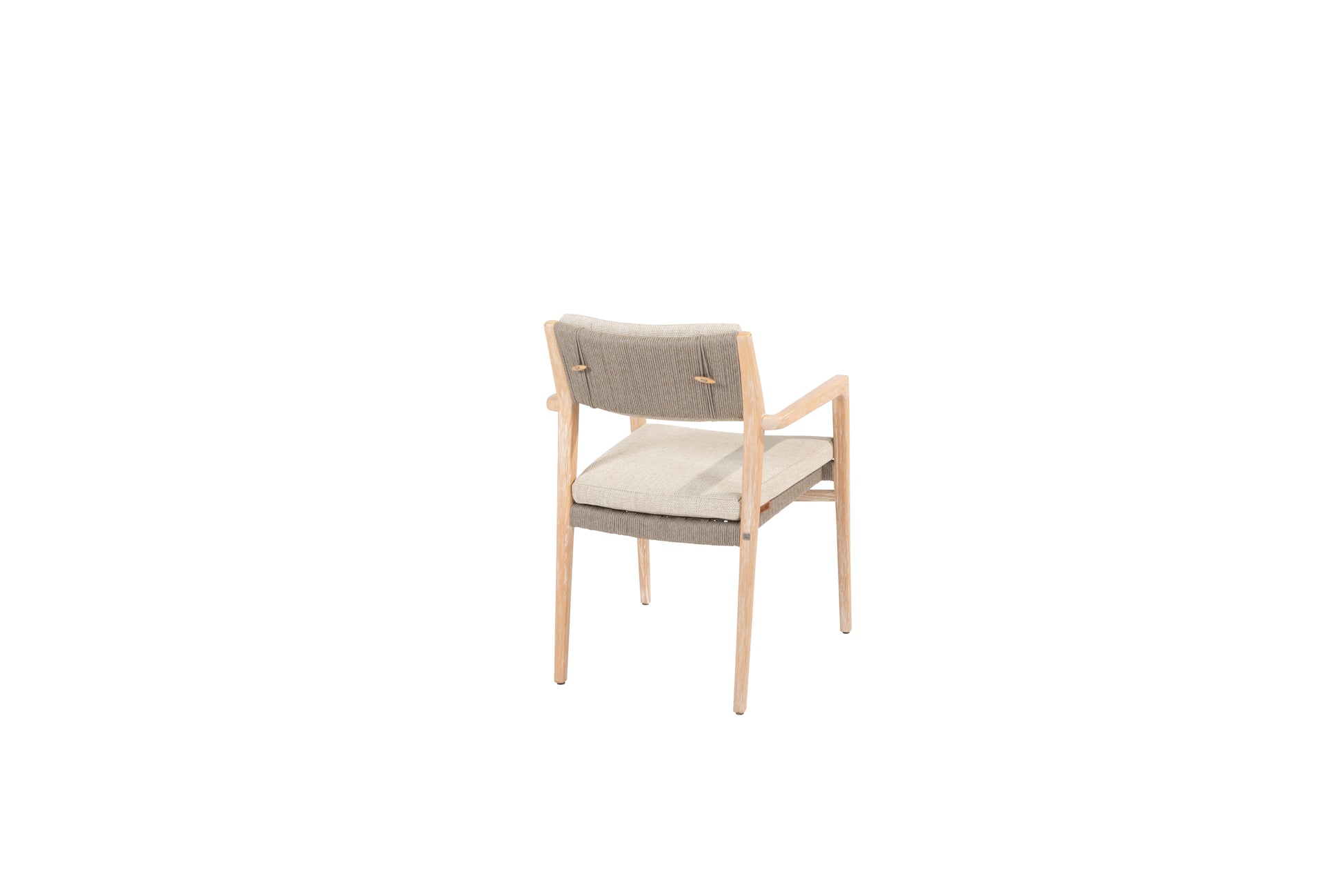 Julia stackable dining chair brushed teak with 2 cushions