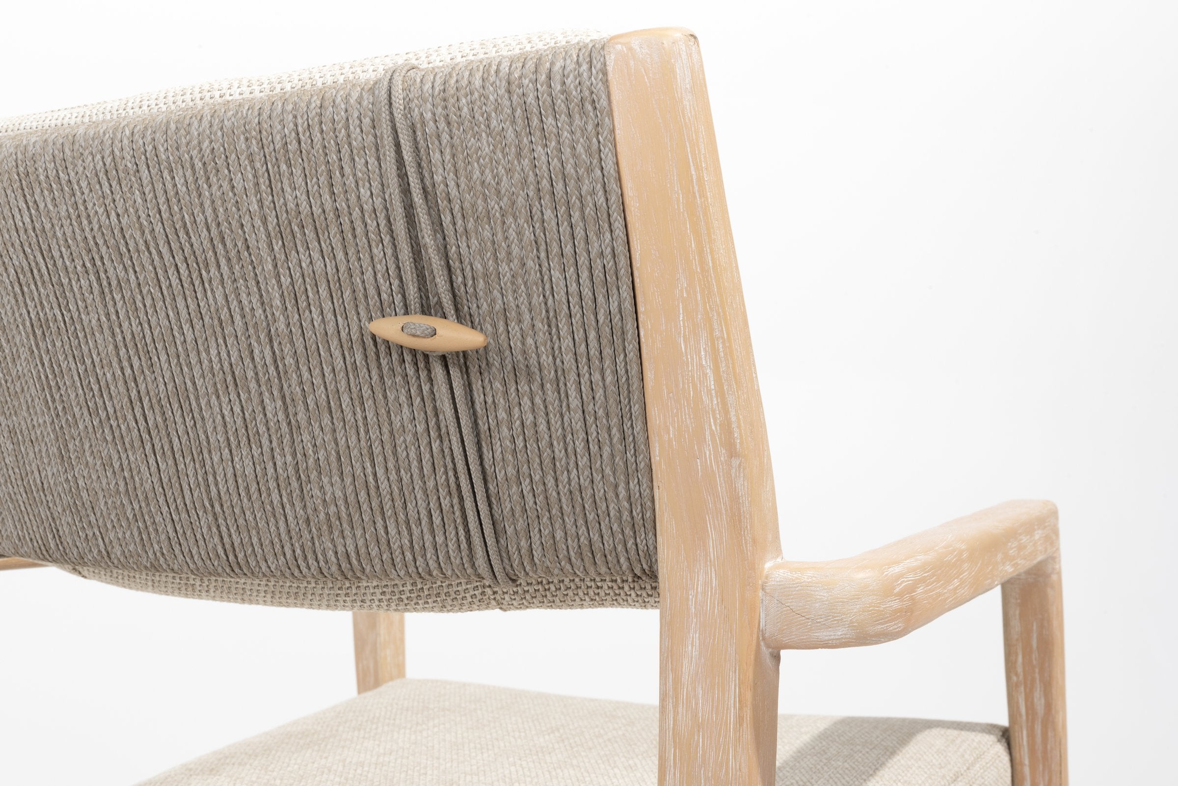 4SO Julia low dining chair brushed teak with 2 cushions - SKU 214035 - Detail view