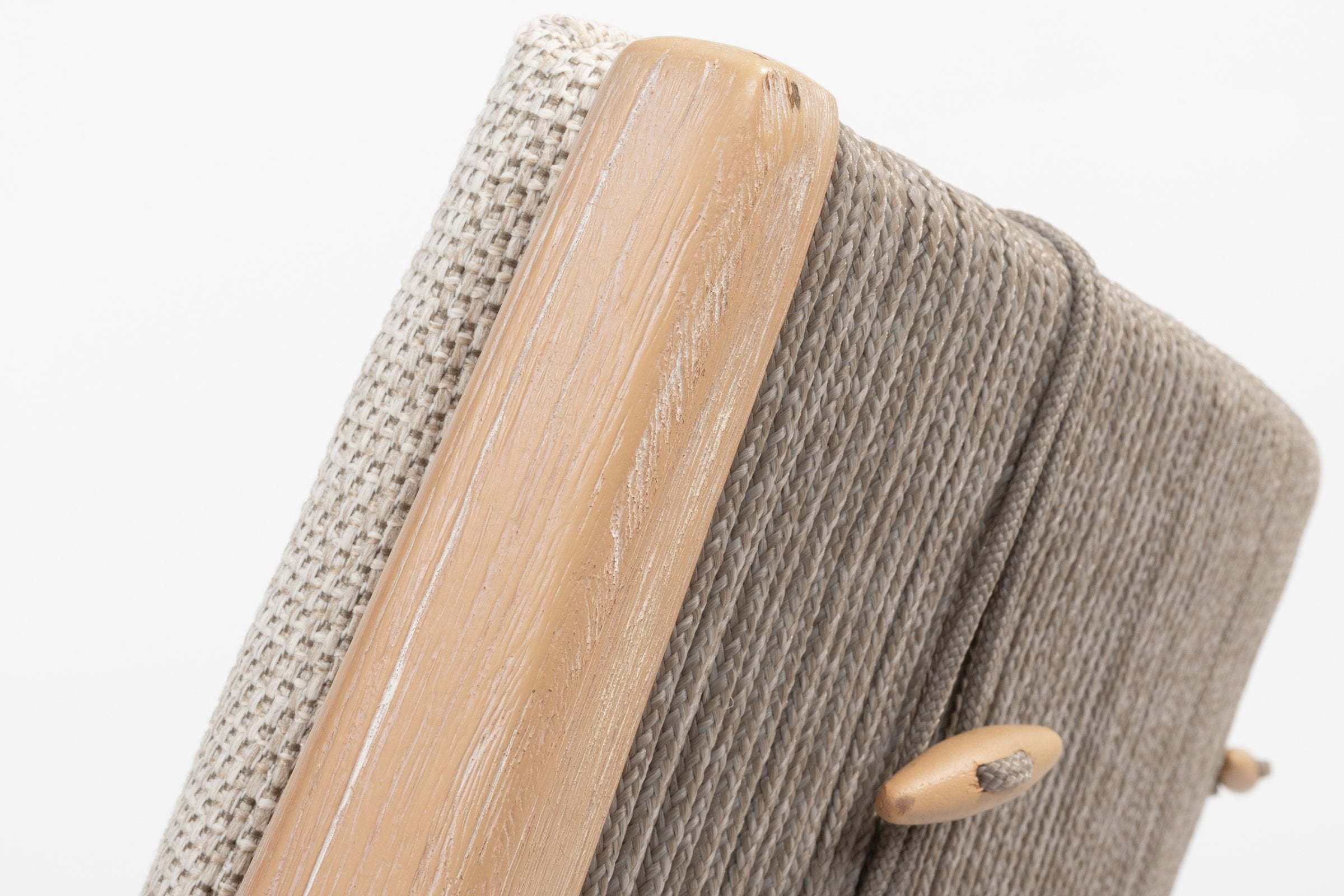 4SO Julia low dining chair brushed teak with 2 cushions - SKU 214035 - Detail view