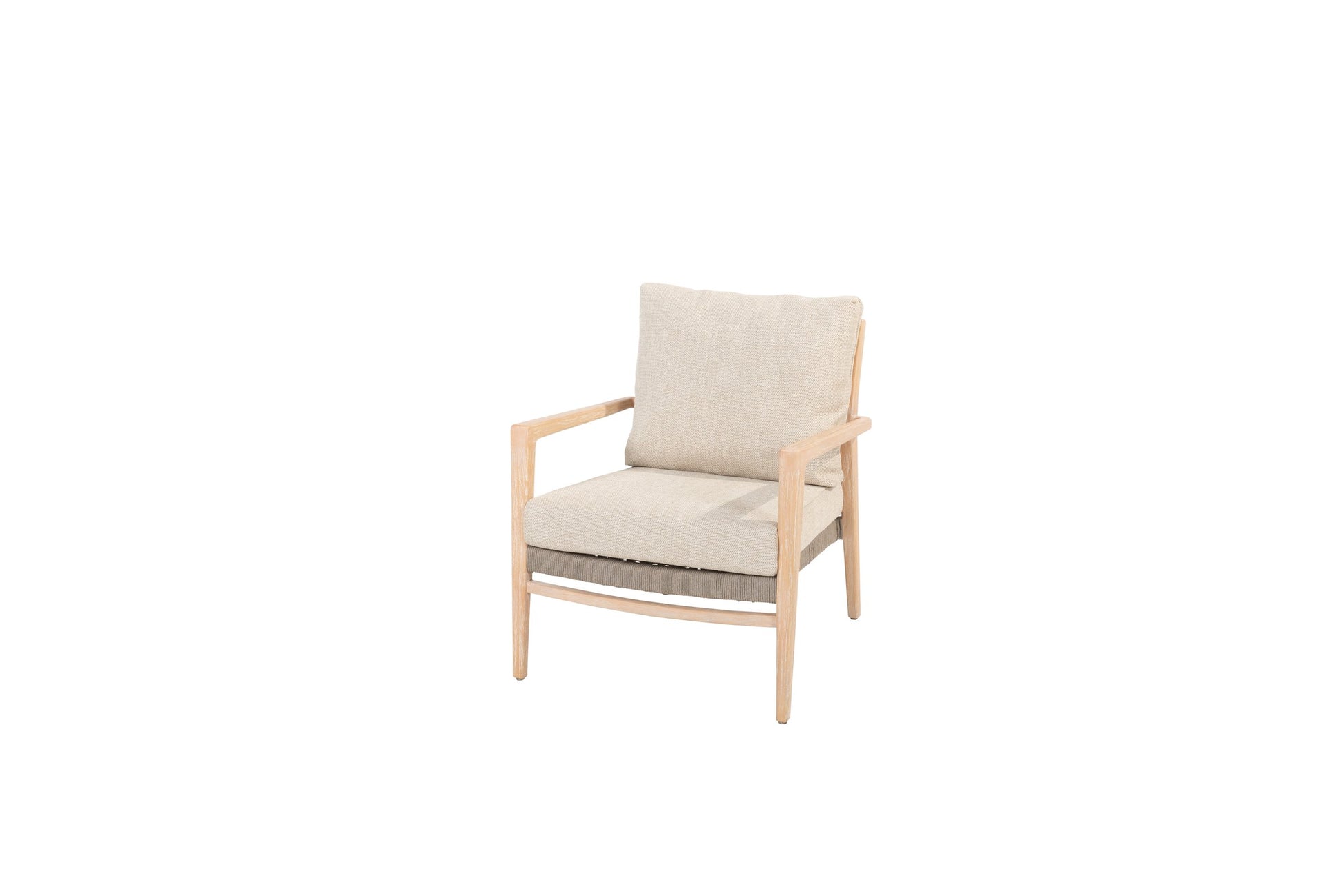4SO Julia low dining chair brushed teak with 2 cushions - SKU 214036