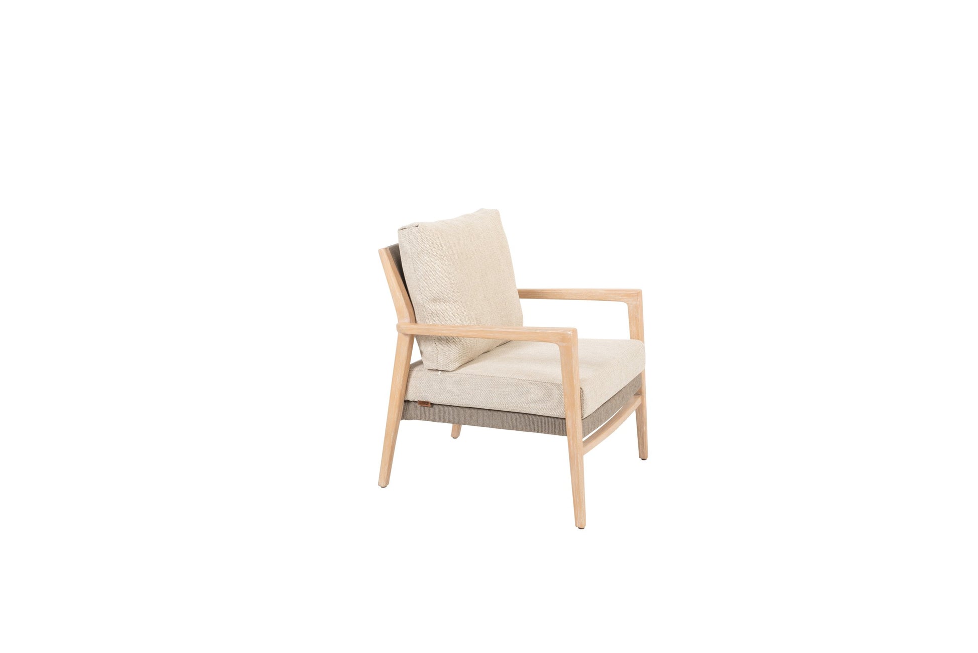 4SO Julia low dining chair brushed teak with 2 cushions - SKU 214036