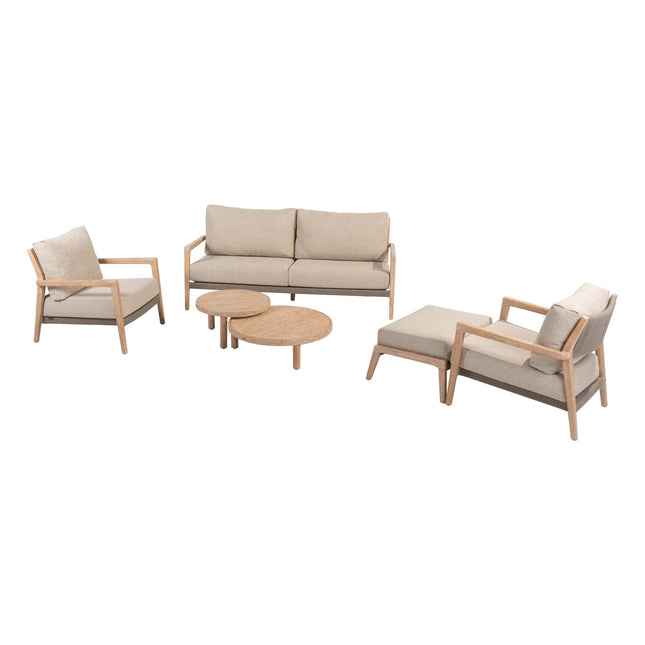 4 Seasons Outdoor Julia Lounge Set + Footstool + REM -Kaffeetische