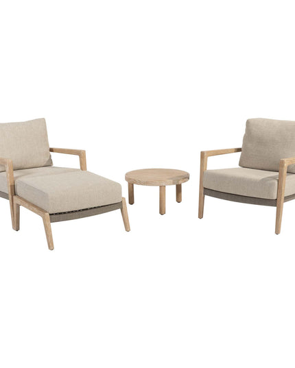 4 Seasons Outdoor Julia Bistro Lounge Set + Footstool + REM Couchtisch 60 Ø CM