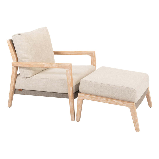 4 Seasons Outdoor Julia Lounge Stuhl gebürstet Teaks inkl. 2 Kissen