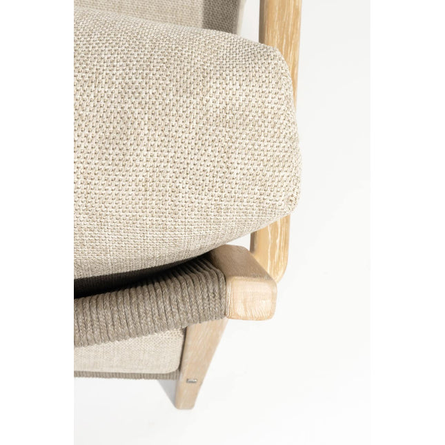 4 Seasons Outdoor Julia 3-Sitzer-Lounge-Sofa gebürstet Teaks inkl. 4 Kissen