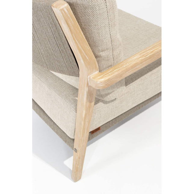 4 Seasons Outdoor Julia 3-Sitzer-Lounge-Sofa gebürstet Teaks inkl. 4 Kissen