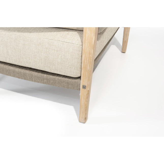 4 Seasons Outdoor Julia 3-Sitzer-Lounge-Sofa gebürstet Teaks inkl. 4 Kissen