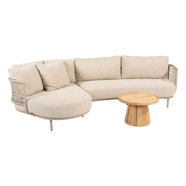 4 Seasons Outdoor Sardinia Chaise Lounge Bank + Pablo Couchtisch 60 Ø CM