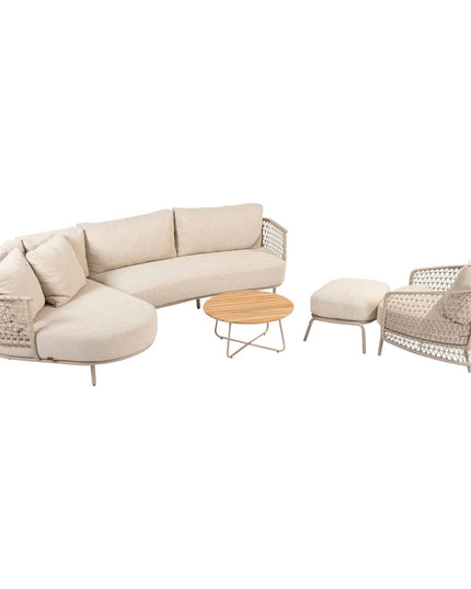 4 Seasons Outdoor Sardinia Chaise Lounge Bank + Taste 4SO Albano Lounge Chair + Verdi Coucht Tabelle 73 Ø CM