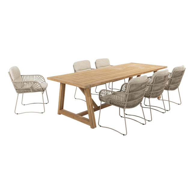 4 Seasons Outdoor Murcia Dining Latte + Taste 4SO Noah Teak Tabelle 260 cm