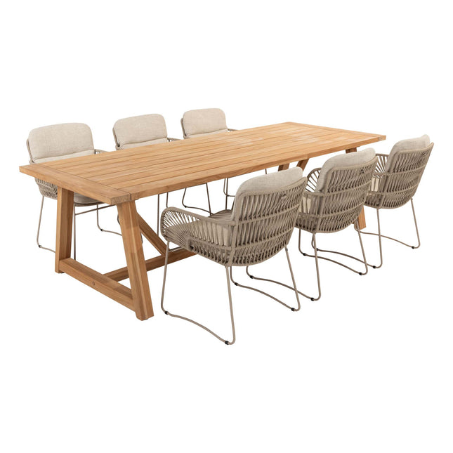 4 Seasons Outdoor Murcia Dining Latte + Taste 4SO Noah Teak Tabelle 260 cm