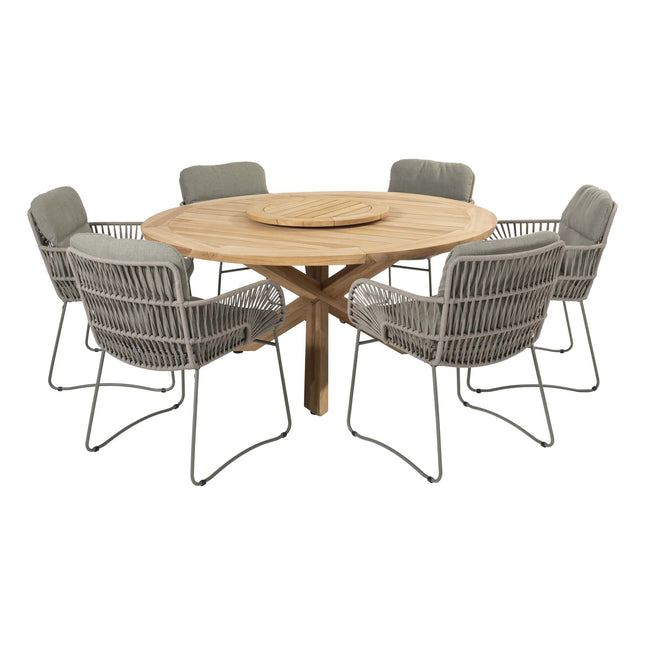 4 Seasons Outdoor Murcia Dining Olive + Taste 4SO Prado Teak Tabelle 160 Ø CM