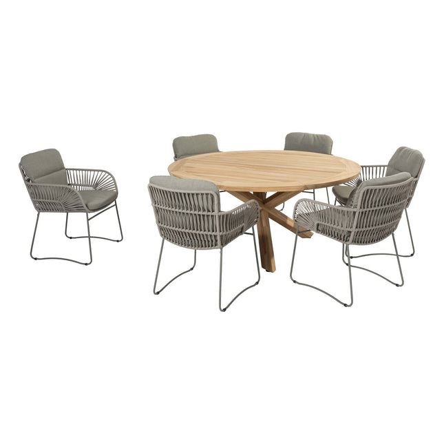 4 Seasons Outdoor Murcia Dining Olive + Taste 4SO Prado Teak Tabelle 160 Ø CM