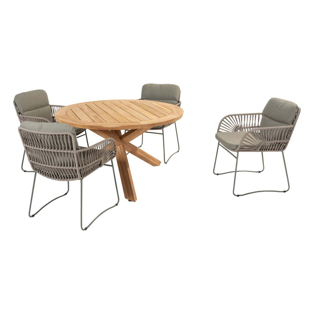 4 Seasons Outdoor Murcia Dining Olive + Taste 4SO Prado Teak Tabelle 130 Ø CM