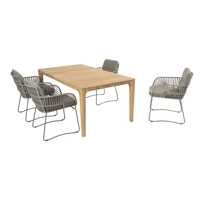 4 Seasons Outdoor Murcia Dining Olive + Taste 4SO Liam Teak Tabelle 180 cm