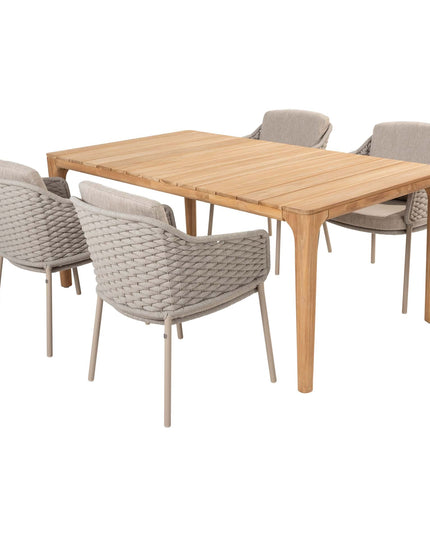 4 Jahreszeiten Outdoor Eros Dining + Geschmack 4so Liam Teak Tabelle 180 cm