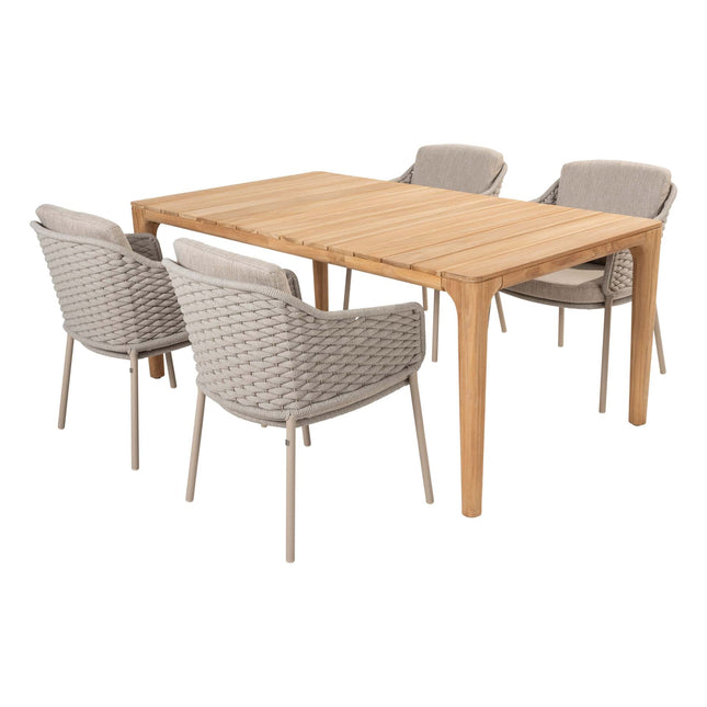 4 Jahreszeiten Outdoor Eros Dining + Taste 4SO Liam Teak Tabelle 180 cm