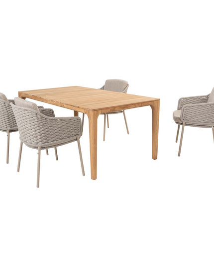4 Jahreszeiten Outdoor Eros Dining + Geschmack 4so Liam Teak Tabelle 180 cm