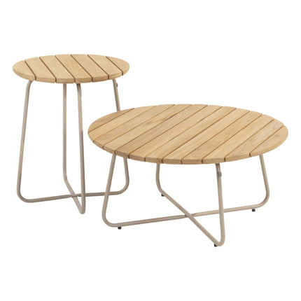 4 Seasons Outdoor Verdi Couchtisch Teak 73 cm. Ø (H 35) Latte
