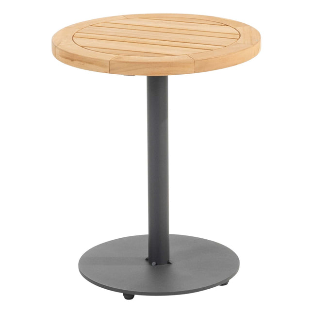 4 Seasons Outdoor Volta Teak Sidetisch Zentralbein Anthrazit 45 cm. Ø (H 55)