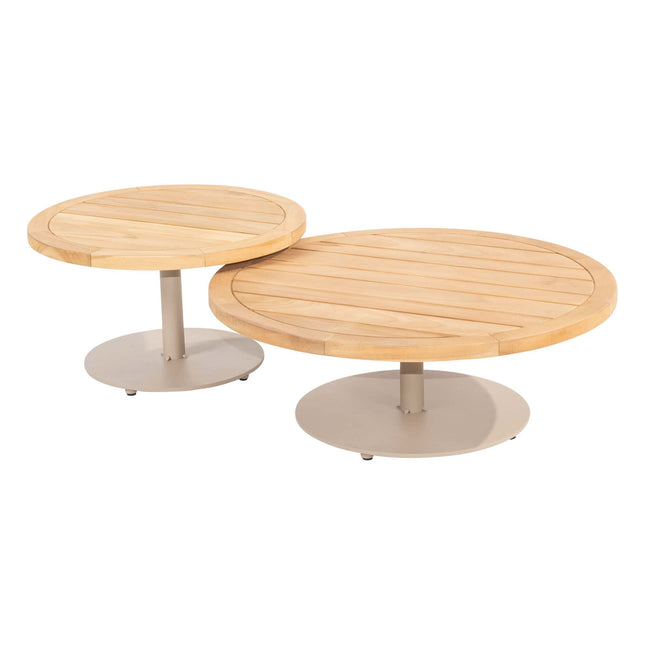 4 Seasons Outdoor Volta Teak Couchtisch Zentralbein Latte 60 cm. Ø (H 35)